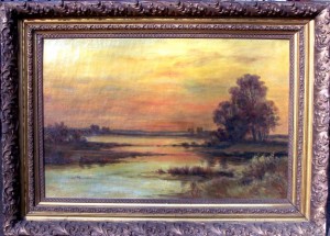 Unsigned Oil Sunset Frame